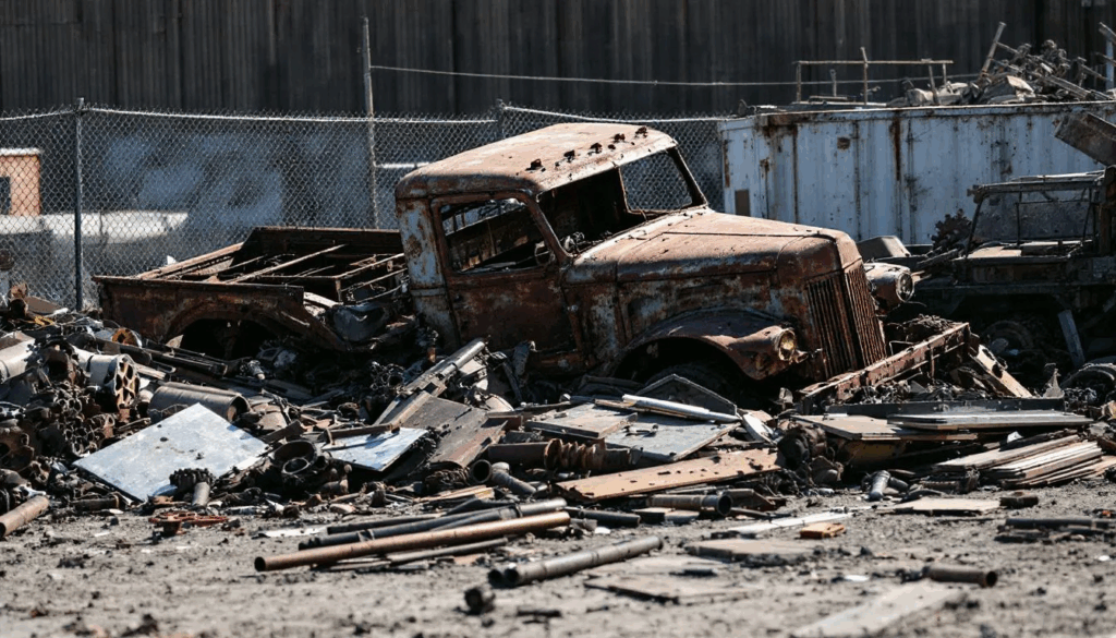 Samochód przeznaczony do rozbiórki i przetopienia na złomie