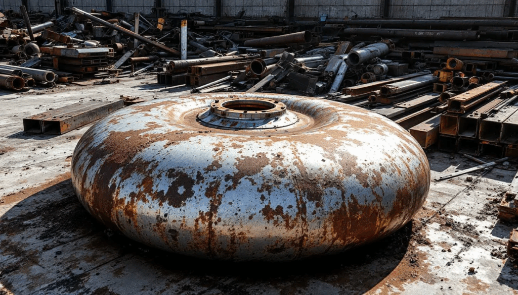 Metalowe części samochodowe gotowe do przetopienia